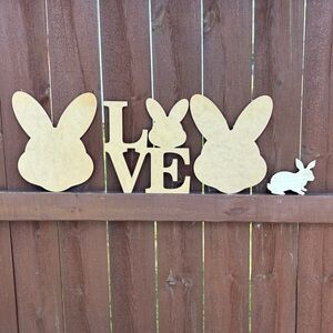 Easter Bunny Love Wooden Cut Outs